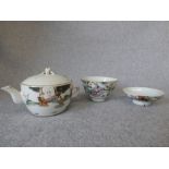 Chinese teapot, tea bowl and cover
