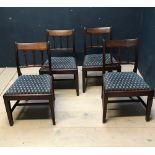 Set of 4 C19th mahogany dining chairs with drop in seats