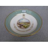 Aynsley bowl with handpainted scene of 'Chepstow Races' by J. Shaw, No. 29, 1984