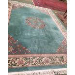 Large Chinese green ground carpet 410 280 cm