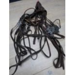 2 complete polo bridles including standing martingales and breast plates