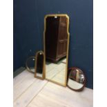 3 gilt mirrors and 1 convex mirror in mahogany frame