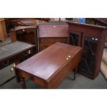 Edwardian inlaid mahogany bureau bookcase 118H x 77W cm, a George III mahogany corner wash stand & a