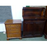 Mahogany chiffonier 129H x 92 cm, Georgian mahogany small chest with 4 long drawers & bracket