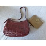 Maroon coloured Mulberry handbag and grey Mulberry wallet