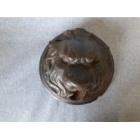 Antique cast iron lion head water feature