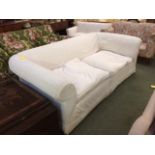 Very large cream Sailcloth covered Sofa, 210 cm Long x 110 Deep