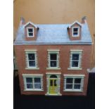 Large Georgian style, 'red brick' dolls house, with interiors