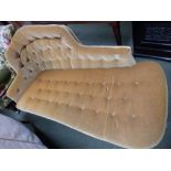 Chaise longue in cream upholstery, 170L x 97W cm