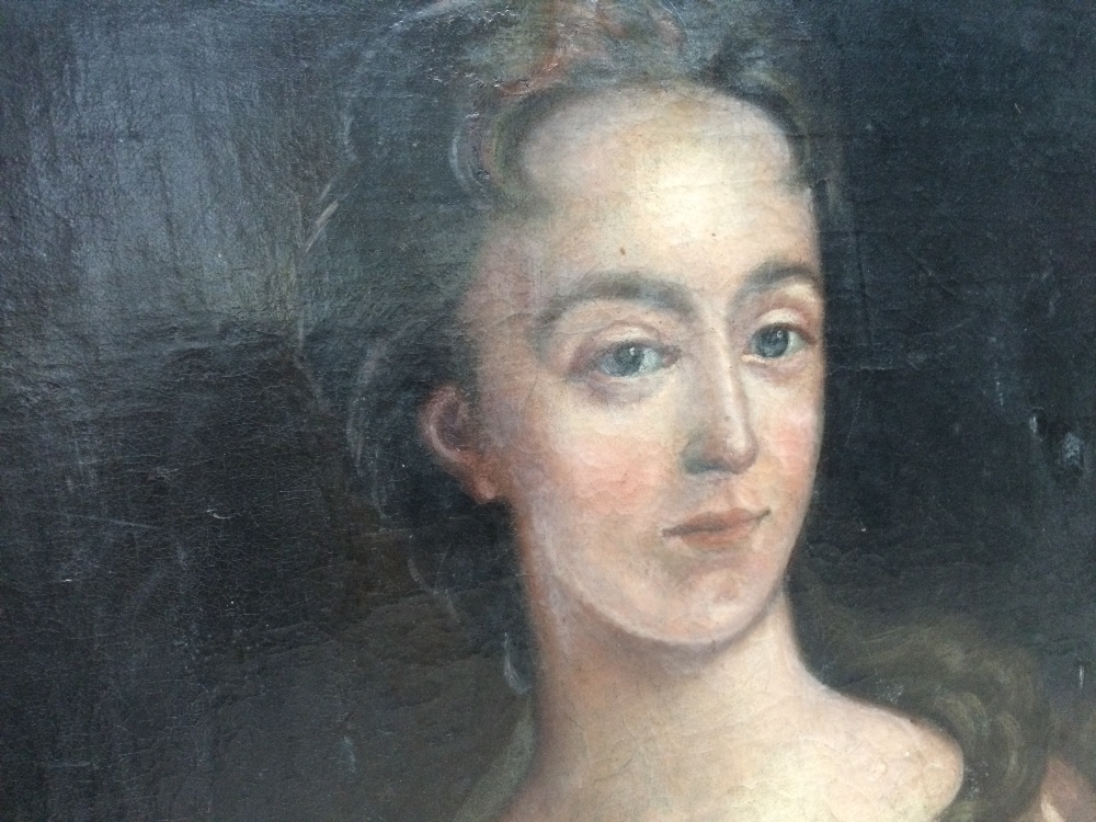 Follower of Lely, oil on canvas, Portrait of a Young Lady, head and shoulders, 76x63cm - Image 2 of 2