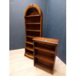 Two bookcases: 88H x 60W cm & 172 x 62 cm