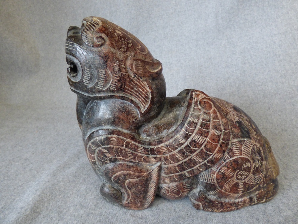 Chinese soap stone figure of a dragon - Image 2 of 3