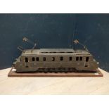 French vintage model of train on track