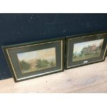 Early C20th pair of watercolours of a Georgian Manor House believed to be in Dorset near Blandford