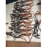 Large quantity of racing bridles, approx 20