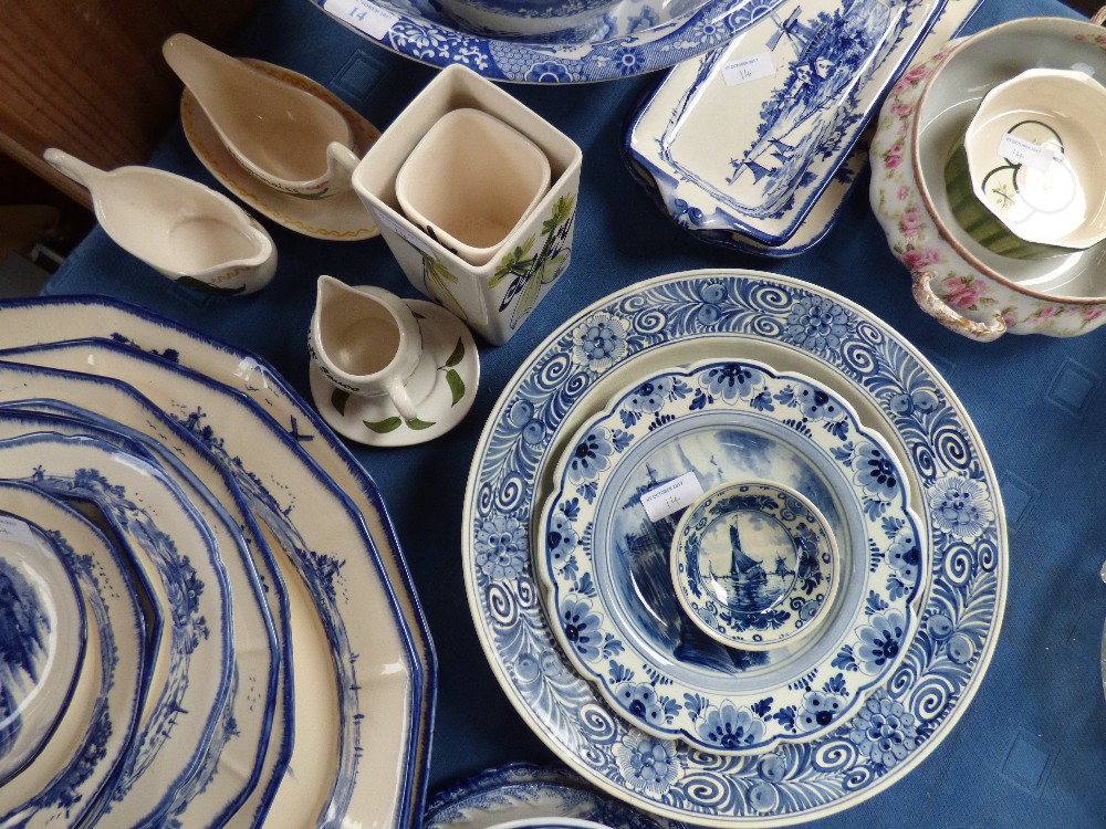 Qty of pottery & porcelain incl. Royal Doulton Norfolk, Limoges bowl, blue and white Spode bowl & - Image 2 of 2