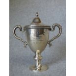Hallmarked silver polo trophy Berhampore 28-8-19, 4ozt