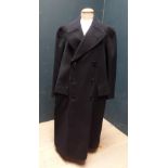 Gentlemans navy double breasted overcoat, bears label HO Davies & Son, 19-20 Hanover Street, London,