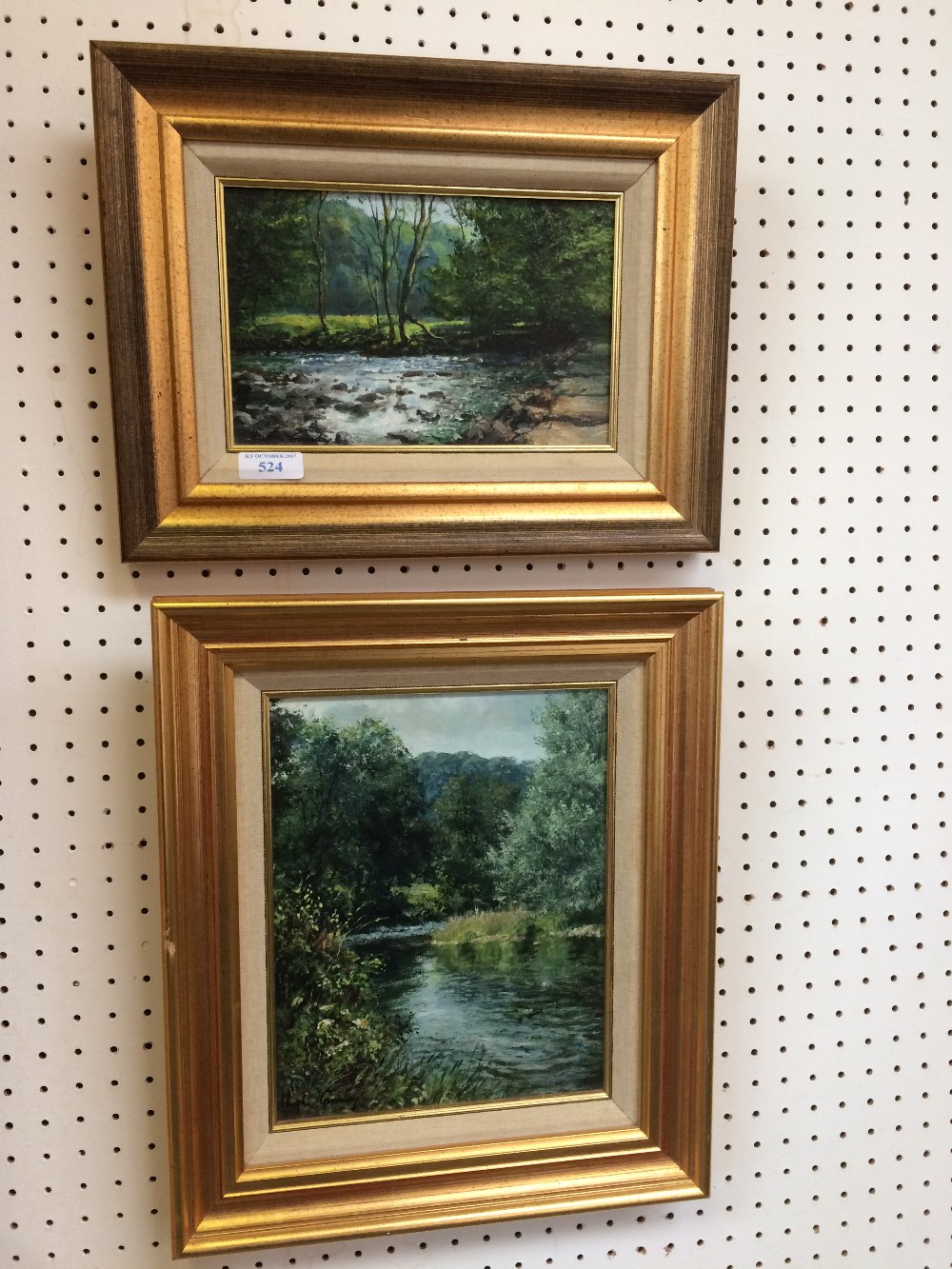 HUGH GURNEY (1932-), two modern oils on board, 'at Tarr steps' and 'Alders and Willows, Near