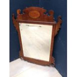 Georgian style mahogany wall mirror 79H x 53W cm