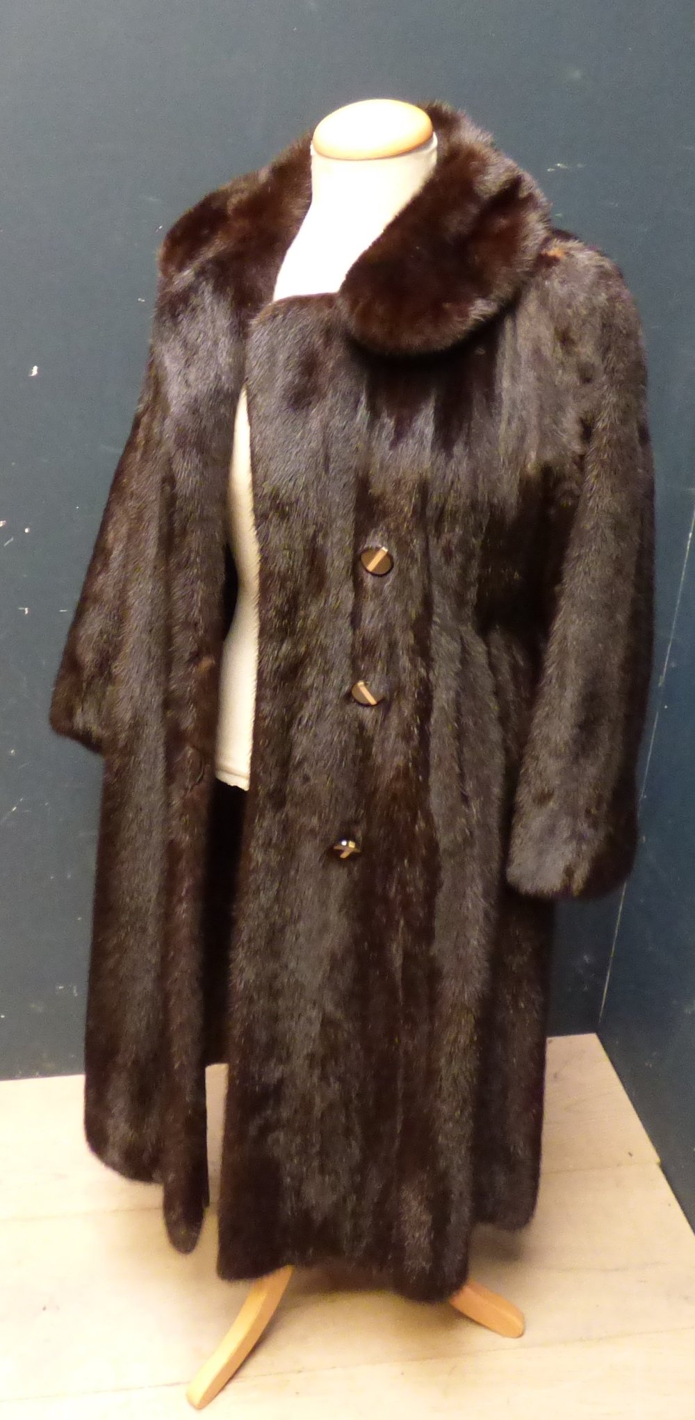 Three quarter length dark mink coat