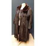 Three quarter length dark mink coat