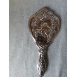 Hallmarked silver hand mirror by W C of London