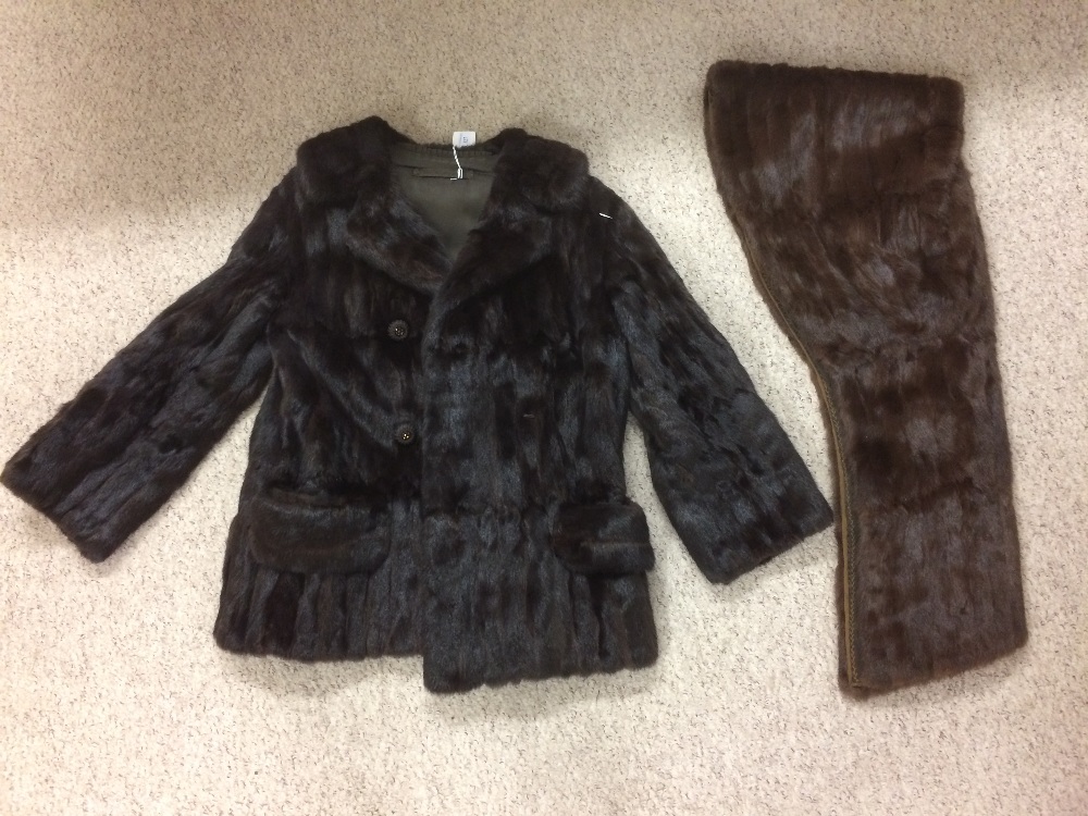 Short mink coat and shawl