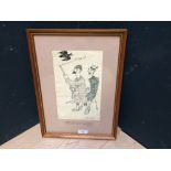 OSBERT LANCASTER (1908-1986) Original pencil and crayon cartoon "Cheer Up Willy Darling" Signed