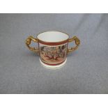 Aynsley loving cup with hand painted scene of 'The Grandstand, Goodwood 1838' by J. Shaw, No. 8 -