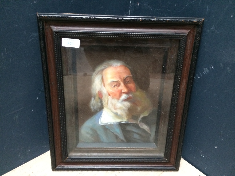 An oil painting portrait of renowned American poet 'Walt Whitman', 24.5 x 19 cm
