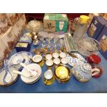 Japanese tea service, assorted china & glass, Wedgwood Jasperware & Whimsy animals