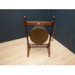 Victorian oak framed freestanding gong