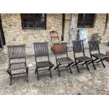 5 teak folding garden chairs