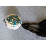Far Eastern ceramic hanging ball with tassle