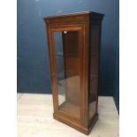 Glazed display cabinet with glass shelves & key, 163H x 70W cm