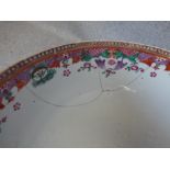 Chinese Cantonese bowl, 26cm dia. (cracks and restoration)