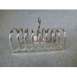 Hallmarked silver 8 division toast rack by 'SLD of Birmingham' 6 ozt