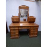 Victorian Satin birchwood dressing table , 170H x 152W cm ( Provenance of lots 616 to 619, this four