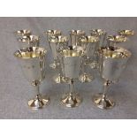 Set of 12 hallmarked silver wine goblets