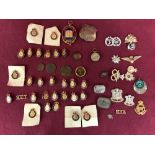 Qty of various badges, some military