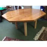 Good handmade oak octagonal dining table 77Hx 152 dia. cm ( Vendor commissioned "Three Bells