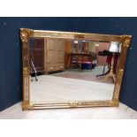 A good large rectangular gilt framed wall mirror, 88H x 118W cm