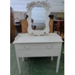 White painted chest & white painted wall mirror