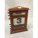 Edwardian mahogany desk calendar 28H x 20W cm