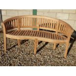 Cotswold teak banana bench, 158cm L