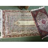 2 small Persian prayer rugs
