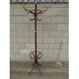 A bentwood hat and coat stand