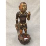 Chinese gilded wooden figure of Buddha, 44cm H Please check condition before bidding