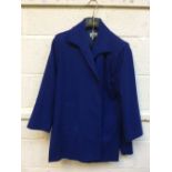 Ladies Yves St Laurent pinstripe jacket & skirt, size 38 & Yves St Laurent blue coat, size 36